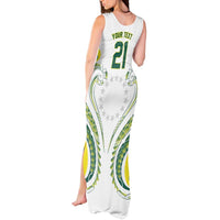 Custom Rugby Cook Islands Avaiki Tank Maxi Dress White Kuki Airani Tribal Maori Inspired LT9 - Polynesian Pride