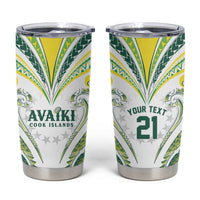 Custom Rugby Cook Islands Avaiki Tumbler Cup White Kuki Airani Tribal Maori Inspired LT9 White - Polynesian Pride