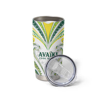 Custom Rugby Cook Islands Avaiki Tumbler Cup White Kuki Airani Tribal Maori Inspired LT9 - Polynesian Pride