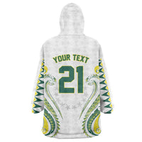 Custom Rugby Cook Islands Avaiki Wearable Blanket Hoodie White Kuki Airani Tribal Maori Inspired LT9 - Polynesian Pride