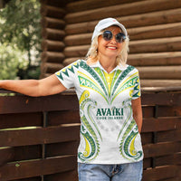 Custom Rugby Cook Islands Avaiki Women Polo Shirt White Kuki Airani Tribal Maori Inspired LT9 - Polynesian Pride