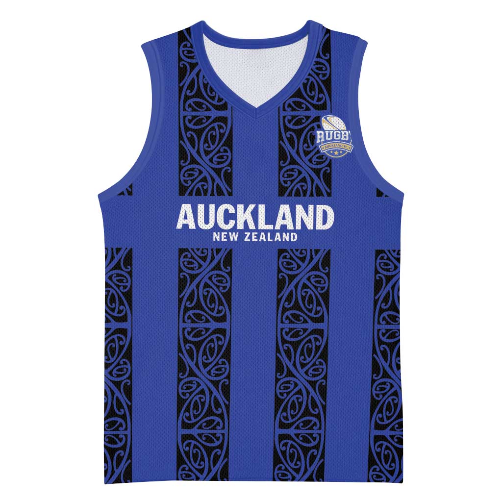 Custom Oceania Football NZ Auckland Basketball Jersey Maori Tribal Pattern