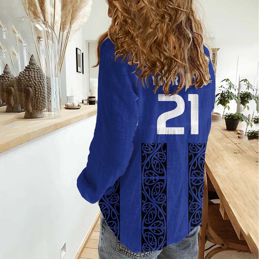 Custom Oceania Football NZ Auckland Women Casual Shirt Maori Tribal Pattern LT9 - Polynesian Pride