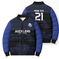 Custom Oceania Football NZ Auckland Bomber Puffer Jacket Minimal City Map Style