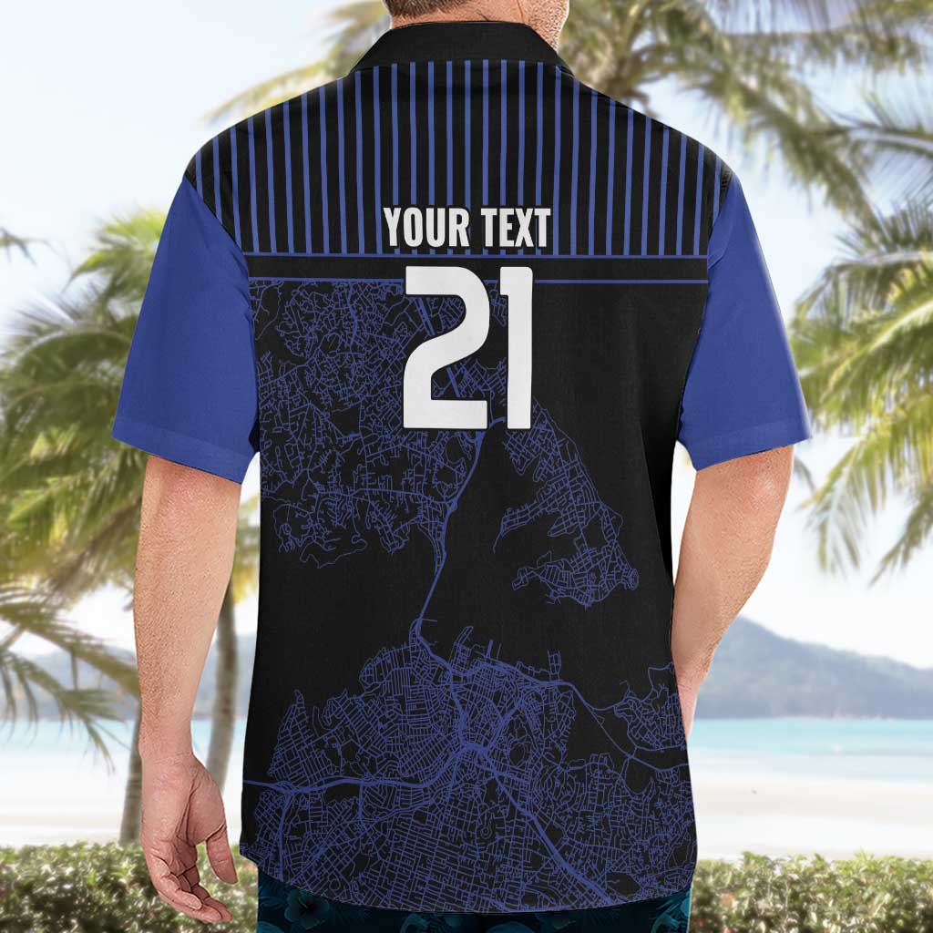 Custom Oceania Football NZ Auckland Hawaiian Shirt Minimal City Map Style