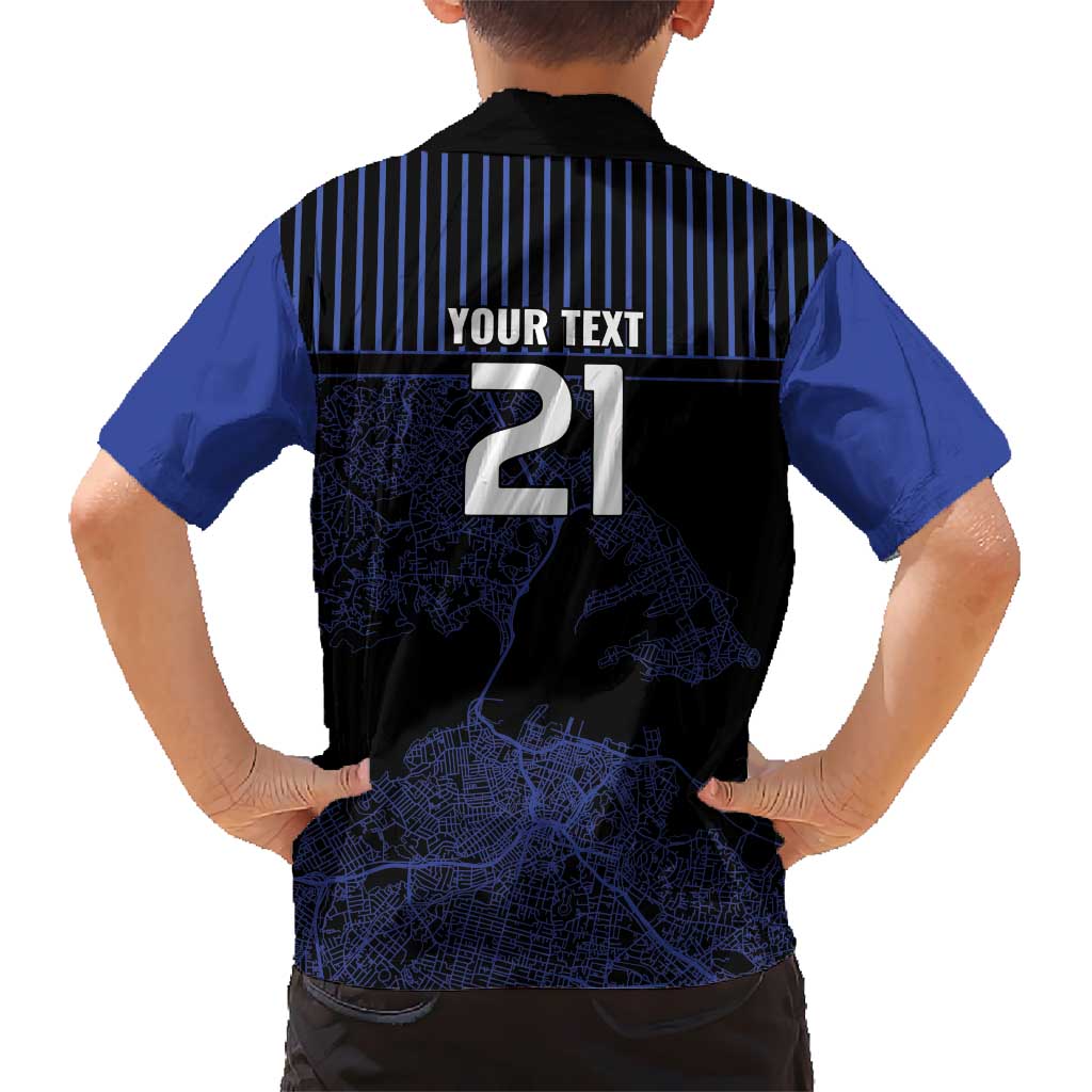 Custom Oceania Football NZ Auckland Hawaiian Shirt Minimal City Map Style