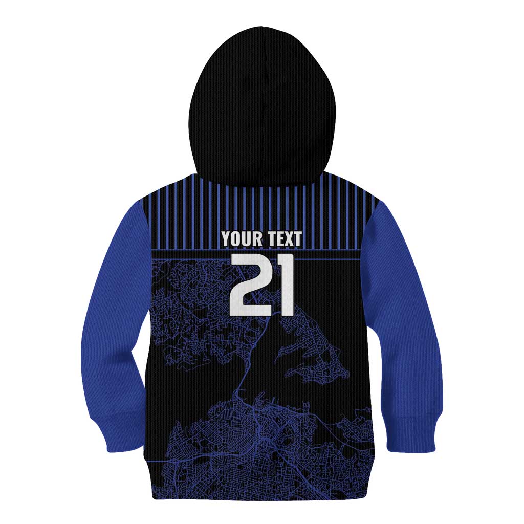 Custom Oceania Football NZ Auckland Kid Hoodie Minimal City Map Style