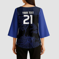 Custom Oceania Football NZ Auckland Kimono Sleeve Blouse Minimal City Map Style