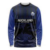 Custom Oceania Football NZ Auckland Long Sleeve Shirt Minimal City Map Style