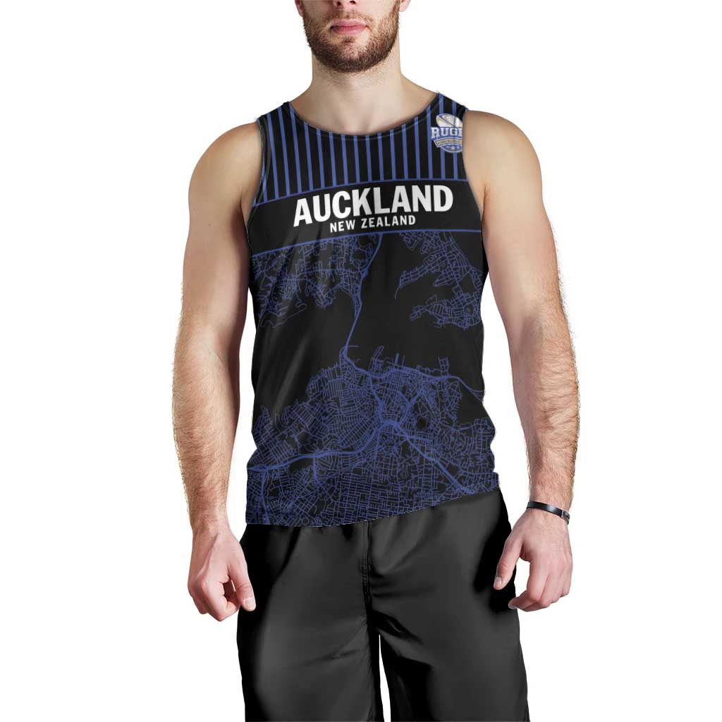 Custom Oceania Football NZ Auckland Men Tank Top Minimal City Map Style LT9 - Polynesian Pride