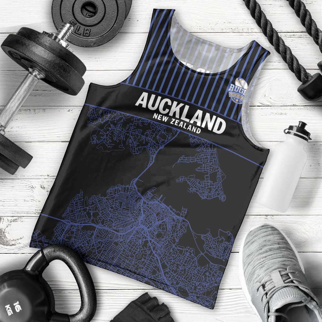 Custom Oceania Football NZ Auckland Men Tank Top Minimal City Map Style LT9 - Polynesian Pride