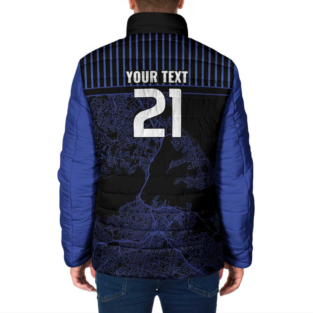Custom Oceania Football NZ Auckland Padded Jacket Minimal City Map Style