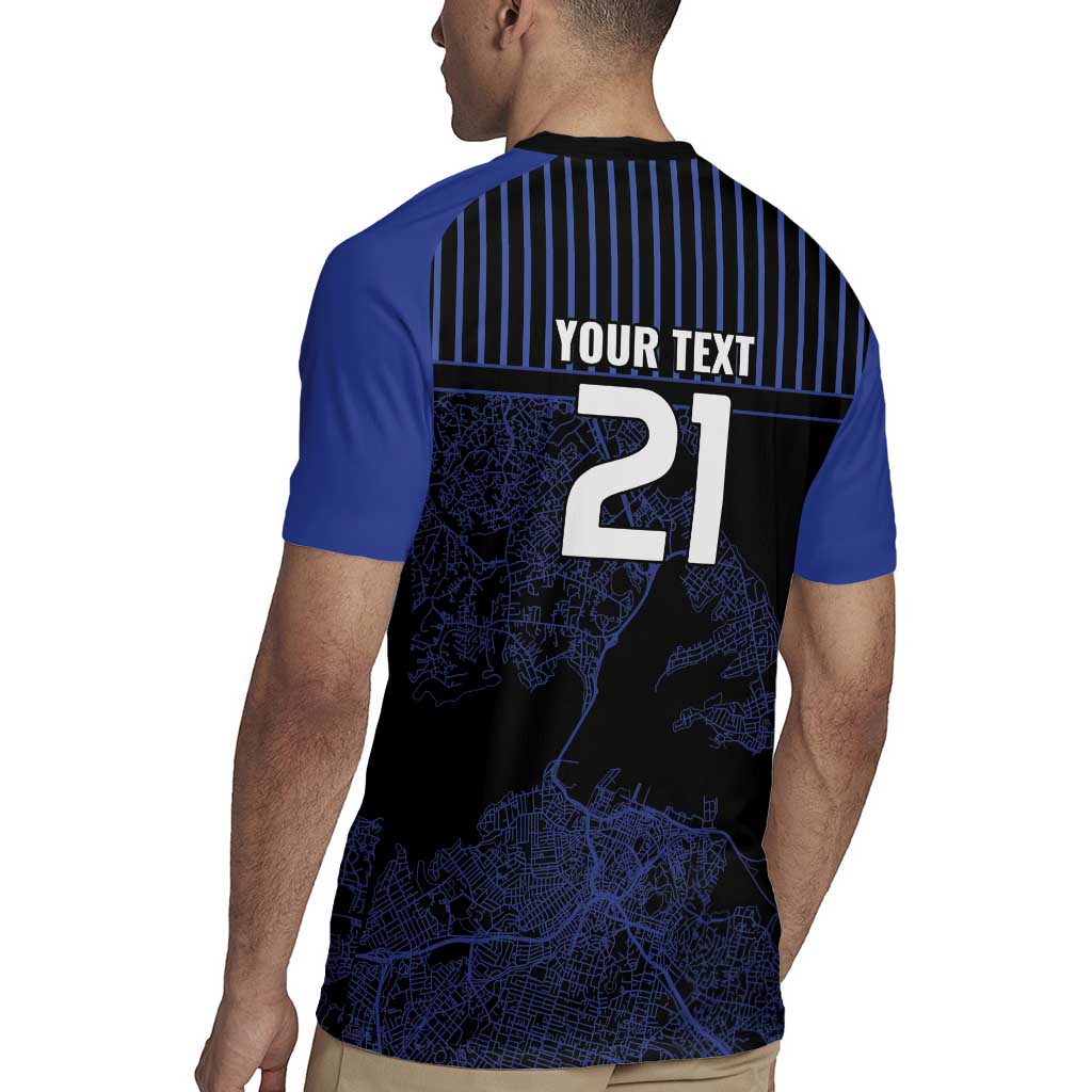 Custom Oceania Football NZ Auckland Rugby Jersey Minimal City Map Style