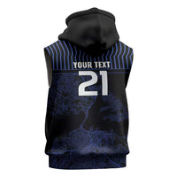 Custom Oceania Football NZ Auckland Sleeveless Hoodie Minimal City Map Style LT9 - Polynesian Pride
