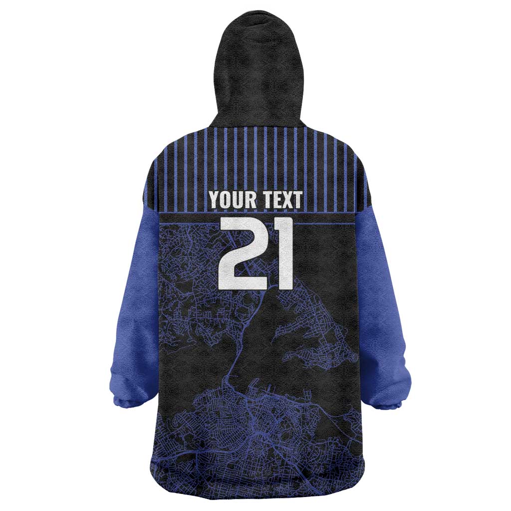 Custom Oceania Football NZ Auckland Wearable Blanket Hoodie Minimal City Map Style LT9 - Polynesian Pride