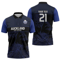 Custom Oceania Football NZ Auckland Zipper Polo Shirt Minimal City Map Style LT9 - Polynesian Pride