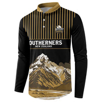 Custom Oceania Football NZ South Island Button Sweatshirt Minimal Mount Cook Silhouette