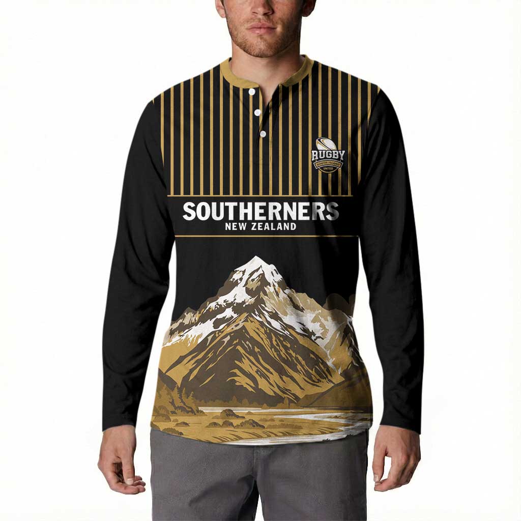 Custom Oceania Football NZ South Island Button Sweatshirt Minimal Mount Cook Silhouette