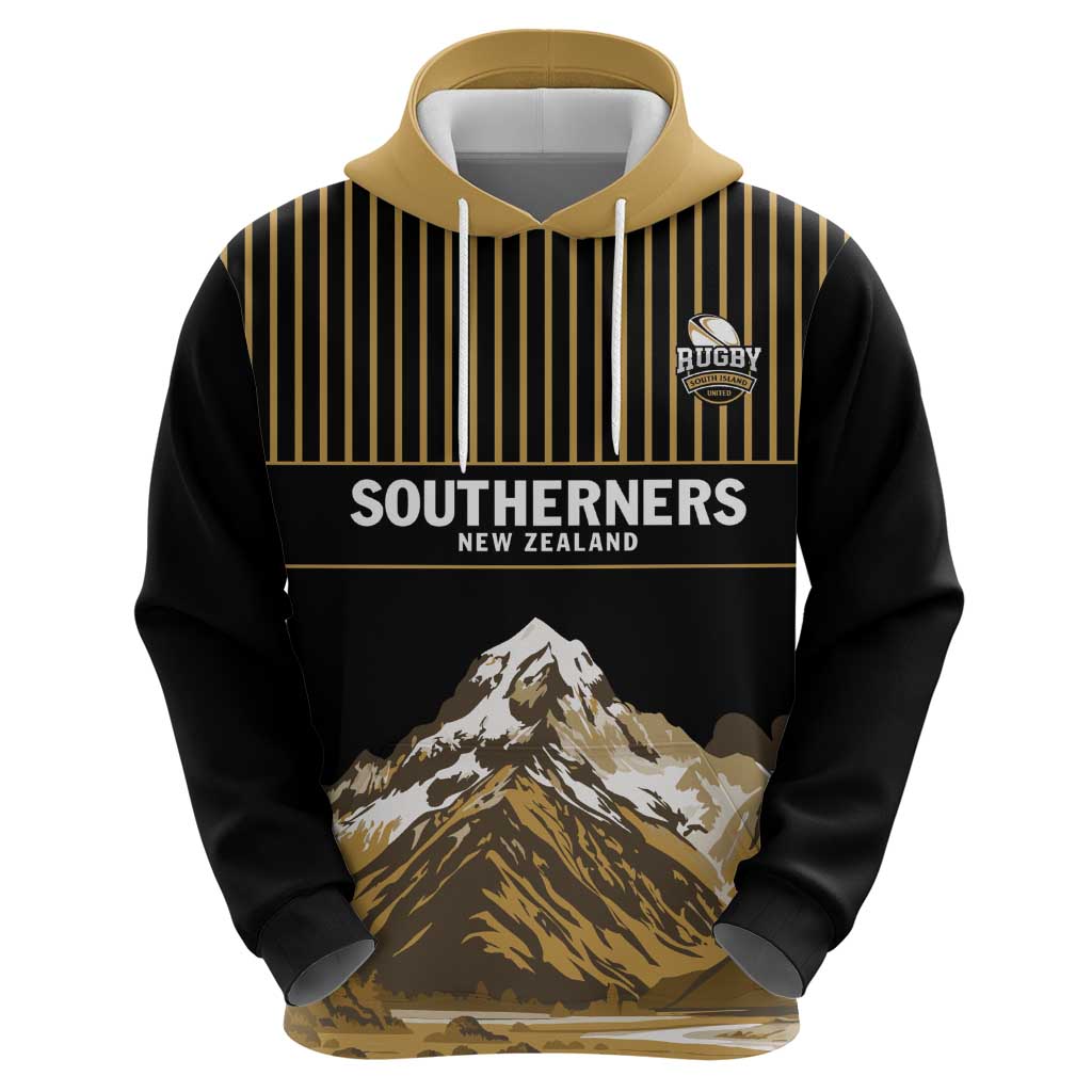 Custom Oceania Football NZ South Island Hoodie Minimal Mount Cook Silhouette