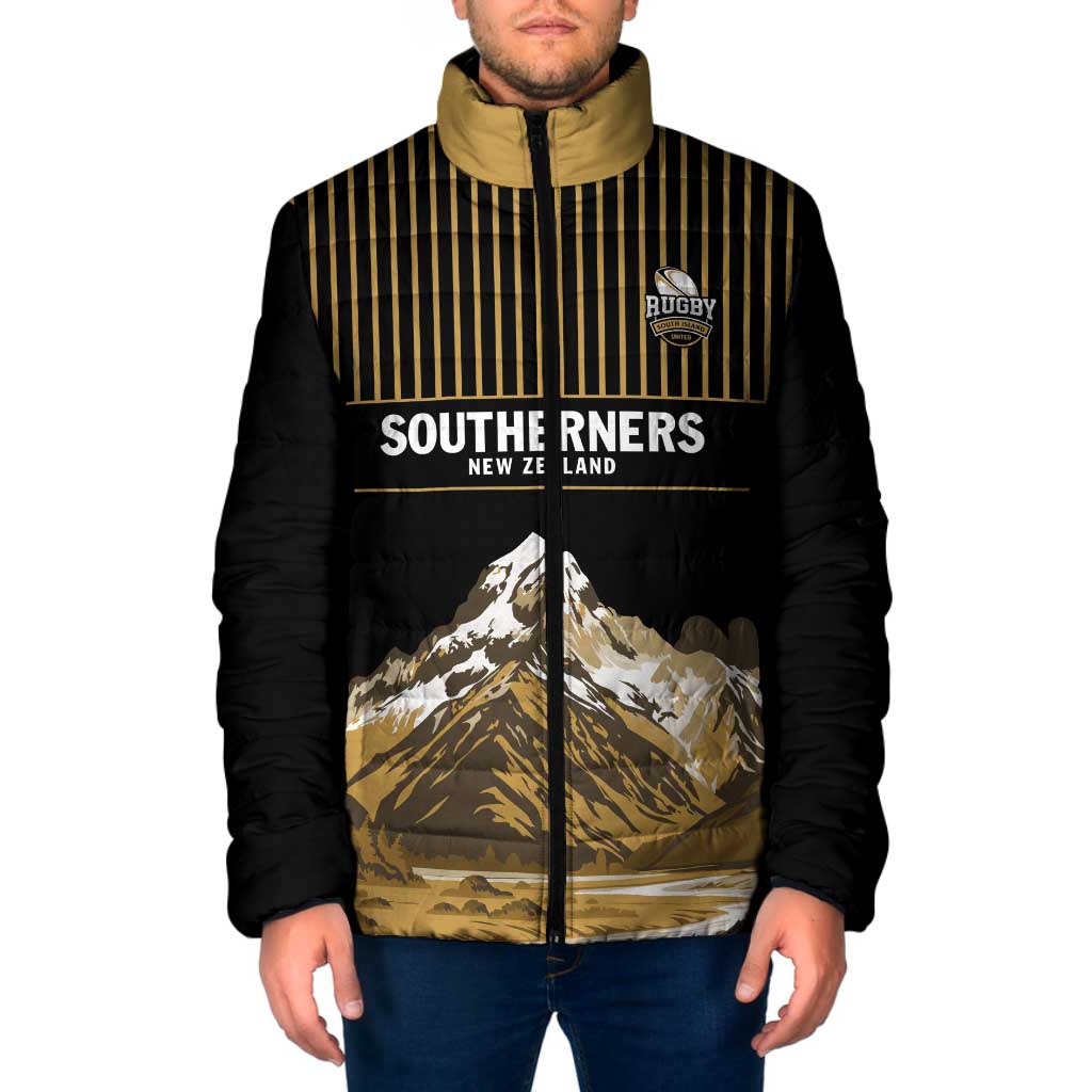 Custom Oceania Football NZ South Island Padded Jacket Minimal Mount Cook Silhouette