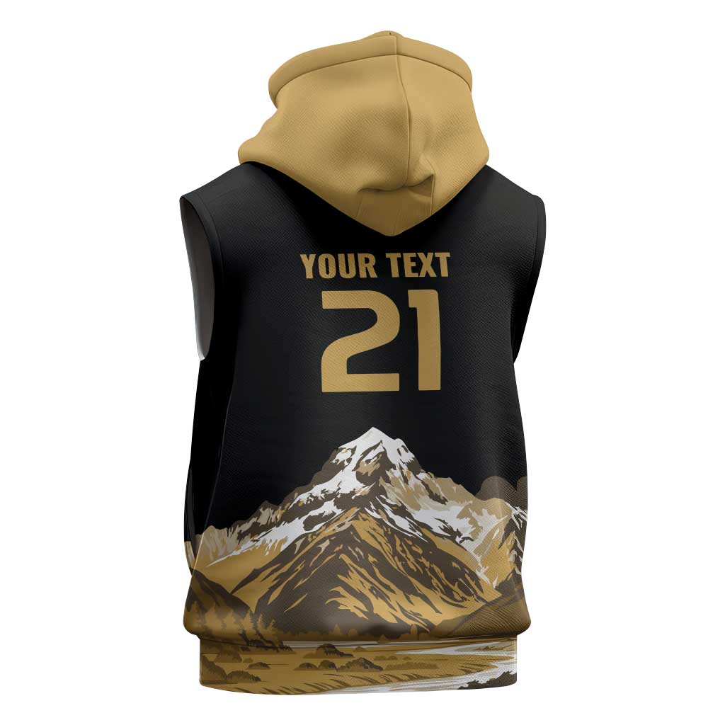Custom Oceania Football NZ South Island Sleeveless Hoodie Minimal Mount Cook Silhouette LT9 - Polynesian Pride