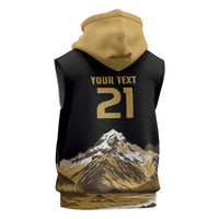 Custom Oceania Football NZ South Island Sleeveless Hoodie Minimal Mount Cook Silhouette LT9 - Polynesian Pride