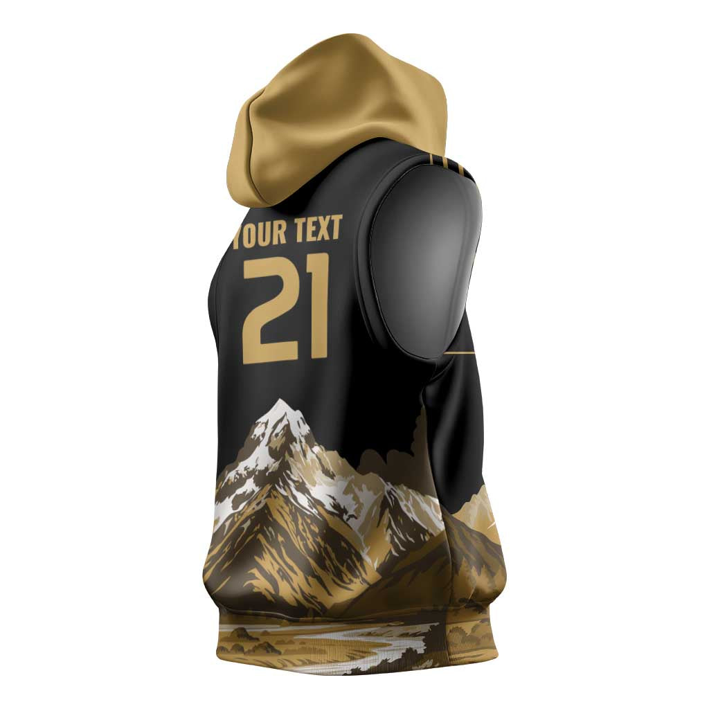 Custom Oceania Football NZ South Island Sleeveless Hoodie Minimal Mount Cook Silhouette LT9 - Polynesian Pride