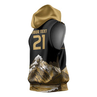 Custom Oceania Football NZ South Island Sleeveless Hoodie Minimal Mount Cook Silhouette LT9 - Polynesian Pride