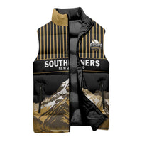 Custom Oceania Football NZ South Island Sleeveless Puffer Jacket Minimal Mount Cook Silhouette