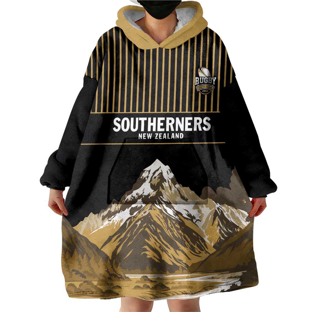 Custom Oceania Football NZ South Island Wearable Blanket Hoodie Minimal Mount Cook Silhouette LT9 - Polynesian Pride