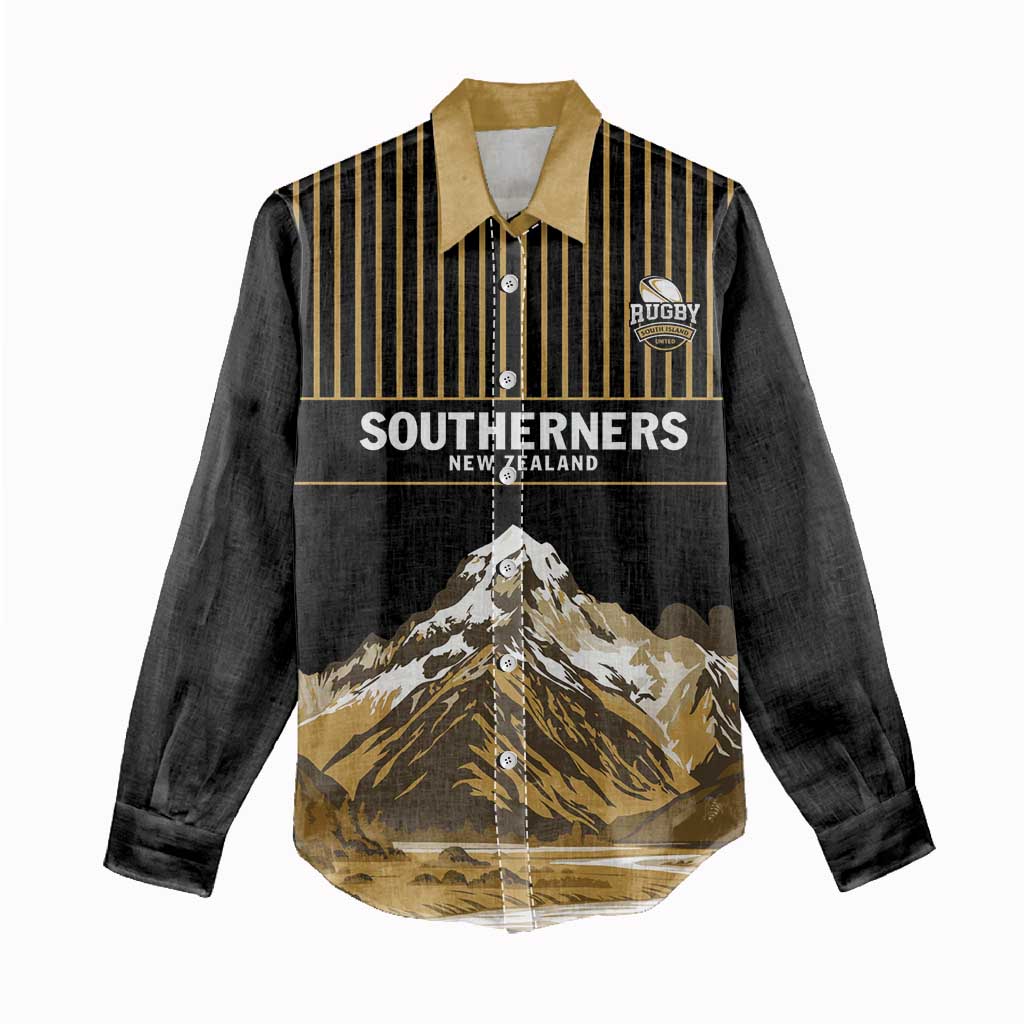 Custom Oceania Football NZ South Island Women Casual Shirt Minimal Mount Cook Silhouette LT9 - Polynesian Pride