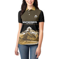 Custom Oceania Football NZ South Island Women Polo Shirt Minimal Mount Cook Silhouette LT9 - Polynesian Pride