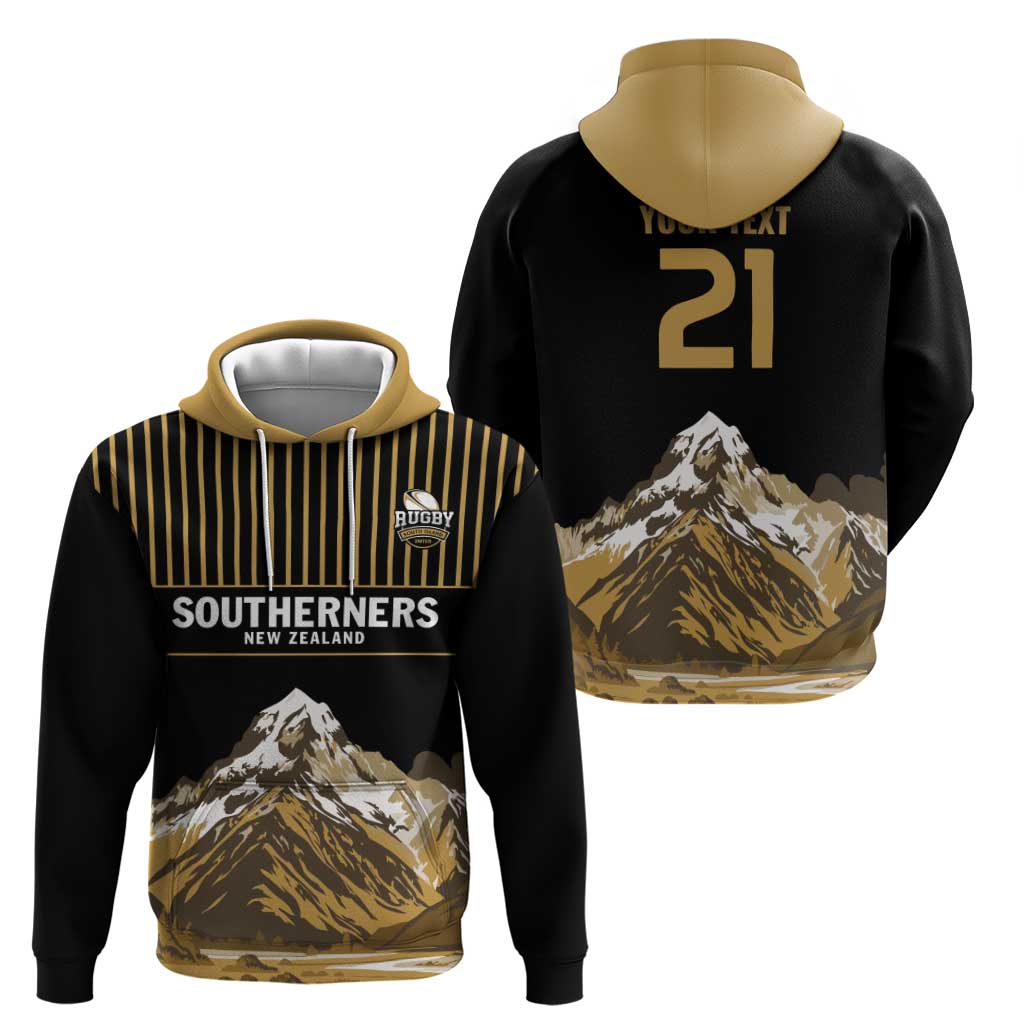 Custom Oceania Football NZ South Island Zip Hoodie Minimal Mount Cook Silhouette