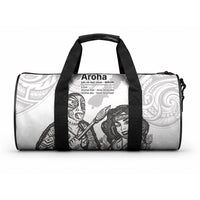 Aroha Maori Language Duffle Bag Te Reo Maori Inspired Art LT9 One size white - Polynesian Pride