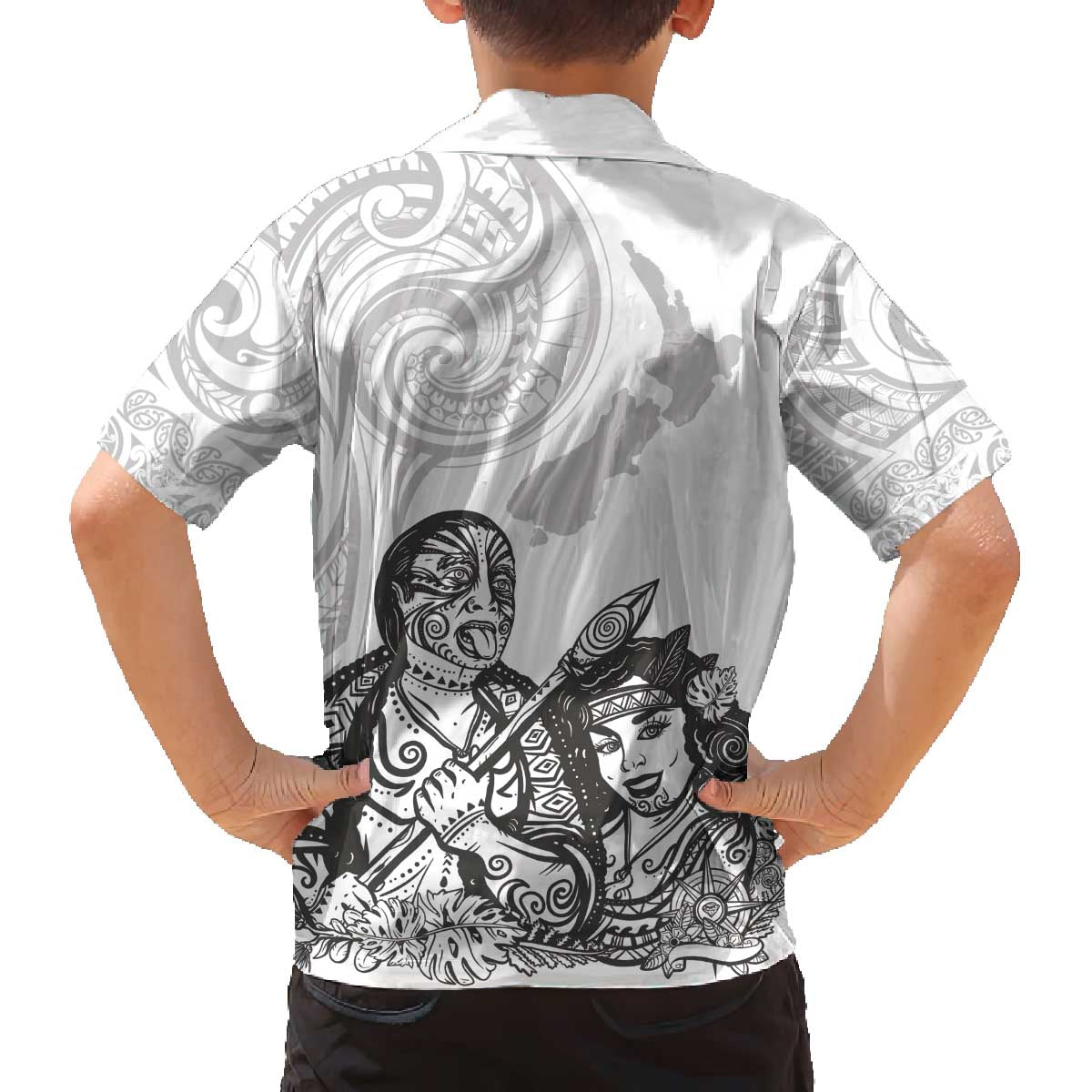 Aroha Maori Language Family Matching Puletasi and Hawaiian Shirt Te Reo Maori Inspired Art LT9 - Polynesian Pride