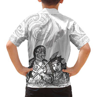 Aroha Maori Language Family Matching Summer Maxi Dress and Hawaiian Shirt Te Reo Maori Inspired Art LT9 - Polynesian Pride
