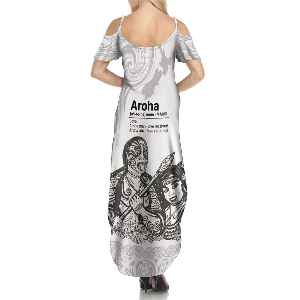 Aroha Maori Language Family Matching Summer Maxi Dress and Hawaiian Shirt Te Reo Maori Inspired Art LT9 - Polynesian Pride
