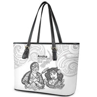 Aroha Maori Language Leather Tote Bag Te Reo Maori Inspired Art LT9 - Polynesian Pride