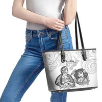 Aroha Maori Language Leather Tote Bag Te Reo Maori Inspired Art LT9 - Polynesian Pride