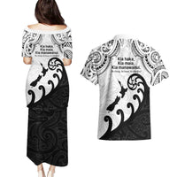 Kia Haka Maori language Couples Matching Puletasi and Hawaiian Shirt Te Reo Maori Inspired Art LT9 - Polynesian Pride