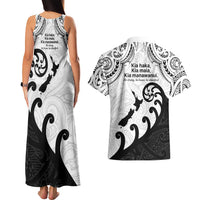 Kia Haka Maori language Couples Matching Tank Maxi Dress and Hawaiian Shirt Te Reo Maori Inspired Art LT9 - Polynesian Pride