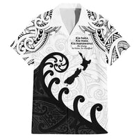 Kia Haka Maori language Family Matching Tank Maxi Dress and Hawaiian Shirt Te Reo Maori Inspired Art LT9 Dad's Shirt - Short Sleeve white - Polynesian Pride