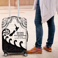 Kia Haka Maori language Luggage Cover Te Reo Maori Inspired Art LT9 white - Polynesian Pride