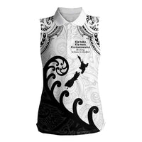 Kia Haka Maori language Women Sleeveless Polo Shirt Te Reo Maori Inspired Art LT9 Female white - Polynesian Pride
