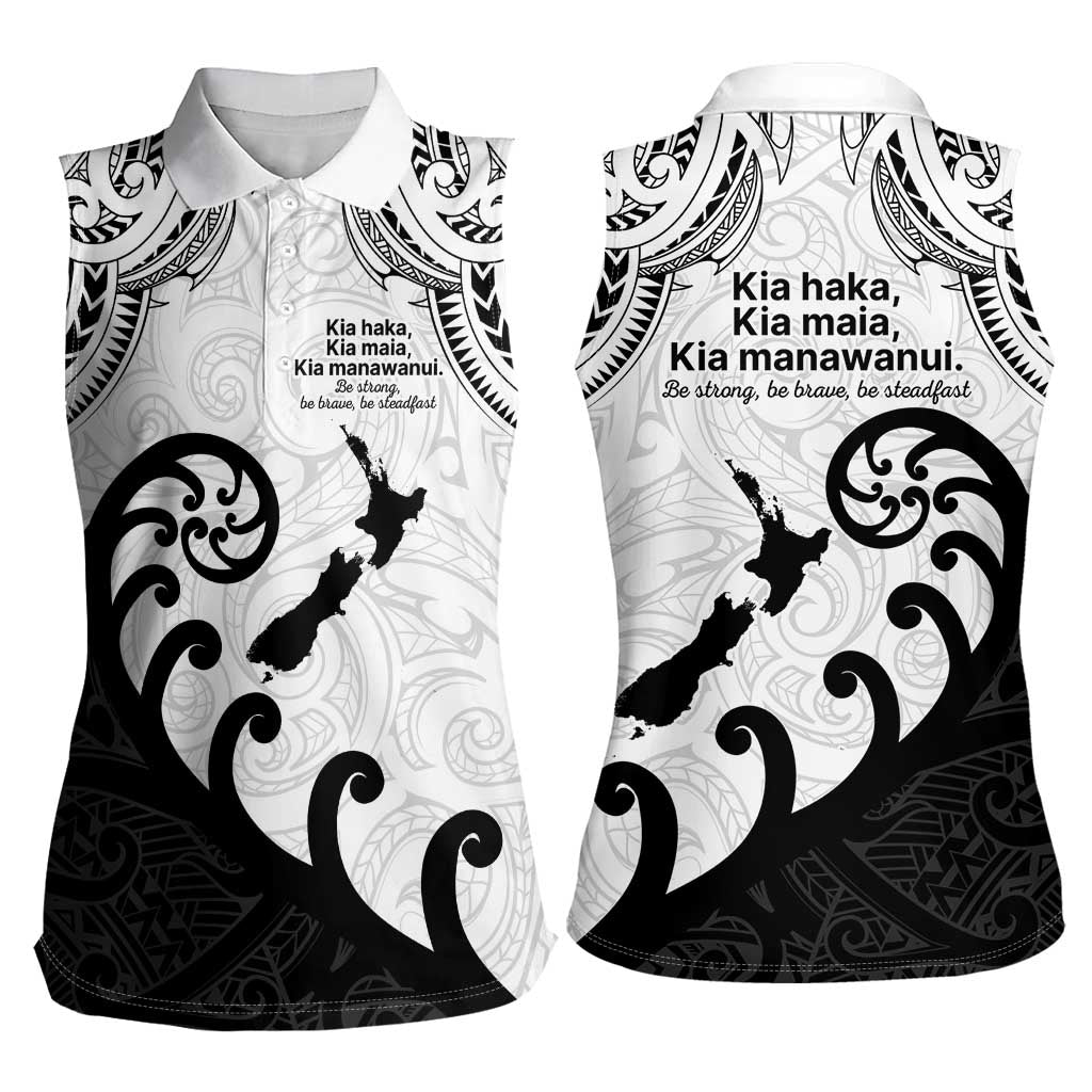 Kia Haka Maori language Women Sleeveless Polo Shirt Te Reo Maori Inspired Art LT9 - Polynesian Pride