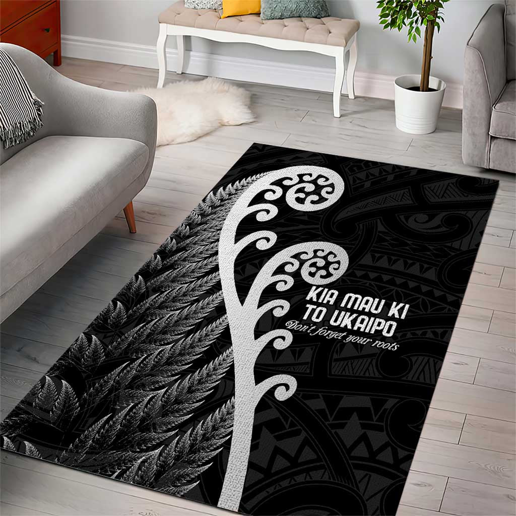 Kia Mau Ki To Ukaipo Area Rug Te Reo Maori Koru Fern Art LT9 - Polynesian Pride