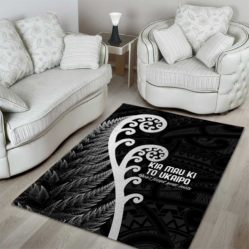 Kia Mau Ki To Ukaipo Area Rug Te Reo Maori Koru Fern Art LT9 - Polynesian Pride