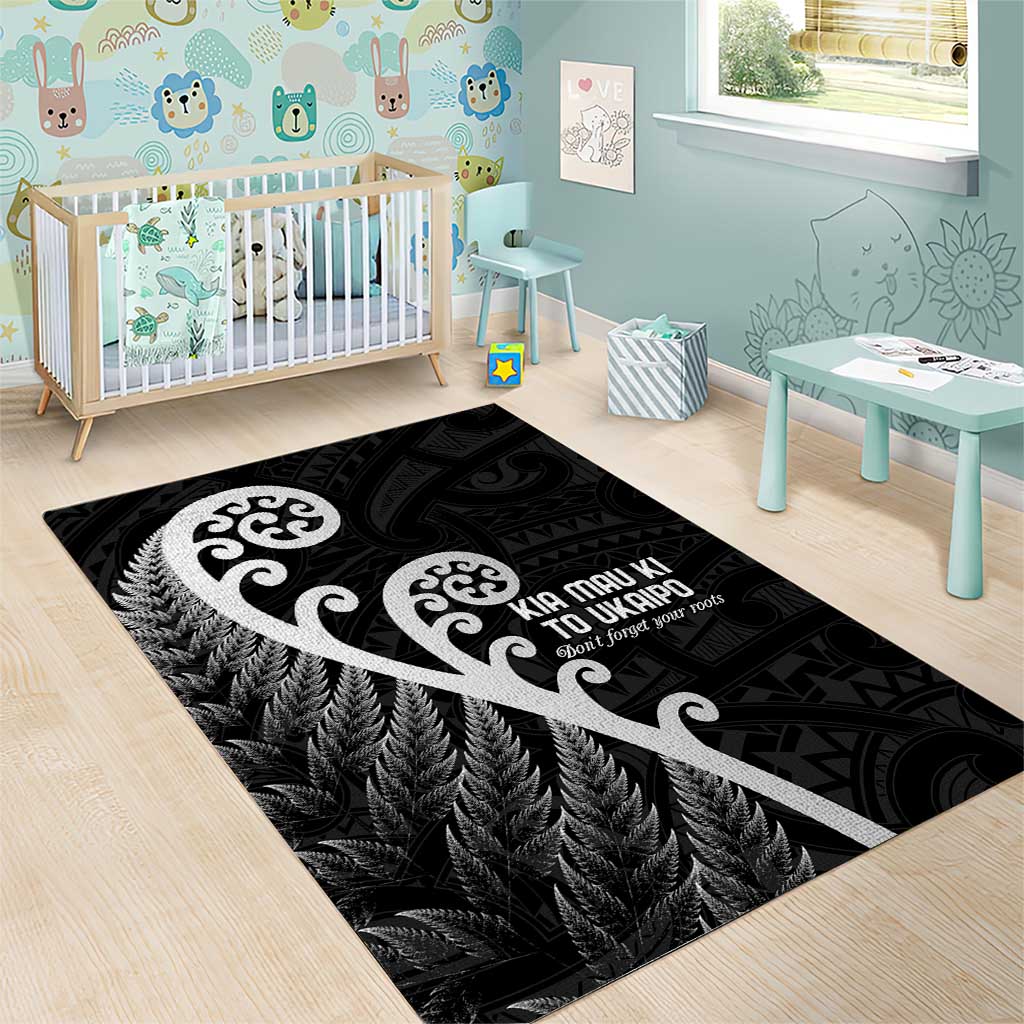 Kia Mau Ki To Ukaipo Area Rug Te Reo Maori Koru Fern Art LT9 - Polynesian Pride