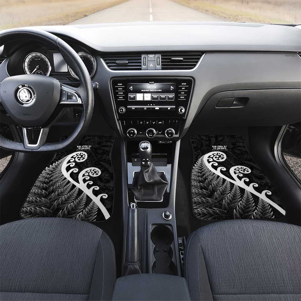 Kia Mau Ki To Ukaipo Car Mats Te Reo Maori Koru Fern Art LT9 Set 2pcs - Front Black - Polynesian Pride