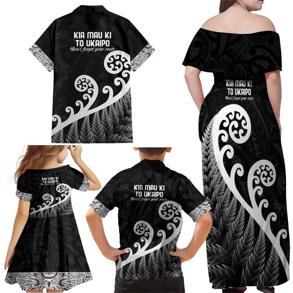 Kia Mau Ki To Ukaipo Family Matching Off Shoulder Maxi Dress and Hawaiian Shirt Te Reo Maori Koru Fern Art LT9 - Polynesian Pride